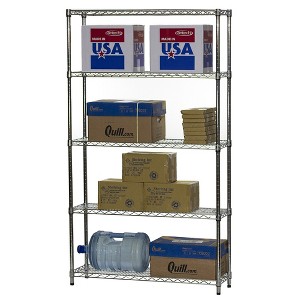 Shelving.com Chrome Wire Shelving with 5 Tier Shelves - - 1 of 2