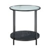 Vynxaria Series 20 in. Black Round Glass End Table with Fluted Glass Top and Metal Frame - 4 of 4