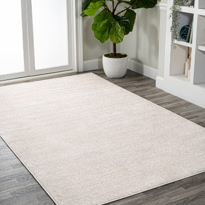 Ivory Low-Pile Synthetic Reversible Area Rug, 8 x 10
