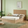 SEVOBAL Bedroom Queen Size Lift Up Storage Bed Frame Wooden Corrugated Curved Lines No Box Spring Needed for Family, Brown, 56.1"*26.38"*7.87" - 4 of 4