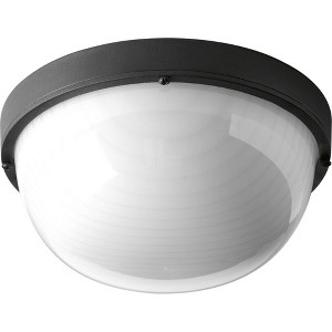 Progress Lighting Bulkheads 1-Light LED Wall/Ceiling Bulkhead, Aluminum, Black, Polycarbonate Shade - 1 of 2