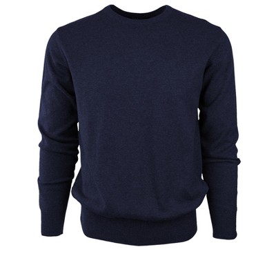Solid Crew Neck Cotton Sweater for Men from Size S to 4XL