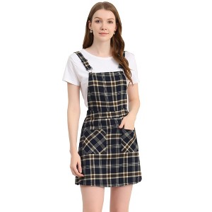 Allegra K Women's Causal Adjustable Strap Above Knee Suspender Skirts - 1 of 4
