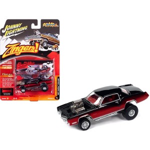 1967 Cadillac Eldorado "El Diablo" Tuxedo Black and Red Velvet Metallic "Zingers!" 1/64 Diecast Model Car by Johnny Lightning - 1 of 3