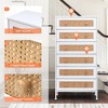 Pellebant 6 Drawers dressers for Bedroom Rattan Dresser Storage Tower Tall Fabric Dresser with Wood Top &Wood Handles - 4 of 4
