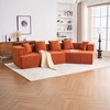 129.5" Deep Seat Memory Foam Sectional Sofa, No Assembly, Chenille Fabric Sofa Couch with 5 Pillows, Removable Covers - 2 of 4
