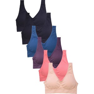 PACK OF 6 SOFRA WOMEN'S SEAMLESS SPORTS PLUS BRA (BR0124SPX8) - 1 of 3