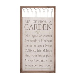 Transpac Wood 17.95" White Spring Garden Advice Wall Decor - 1 of 2
