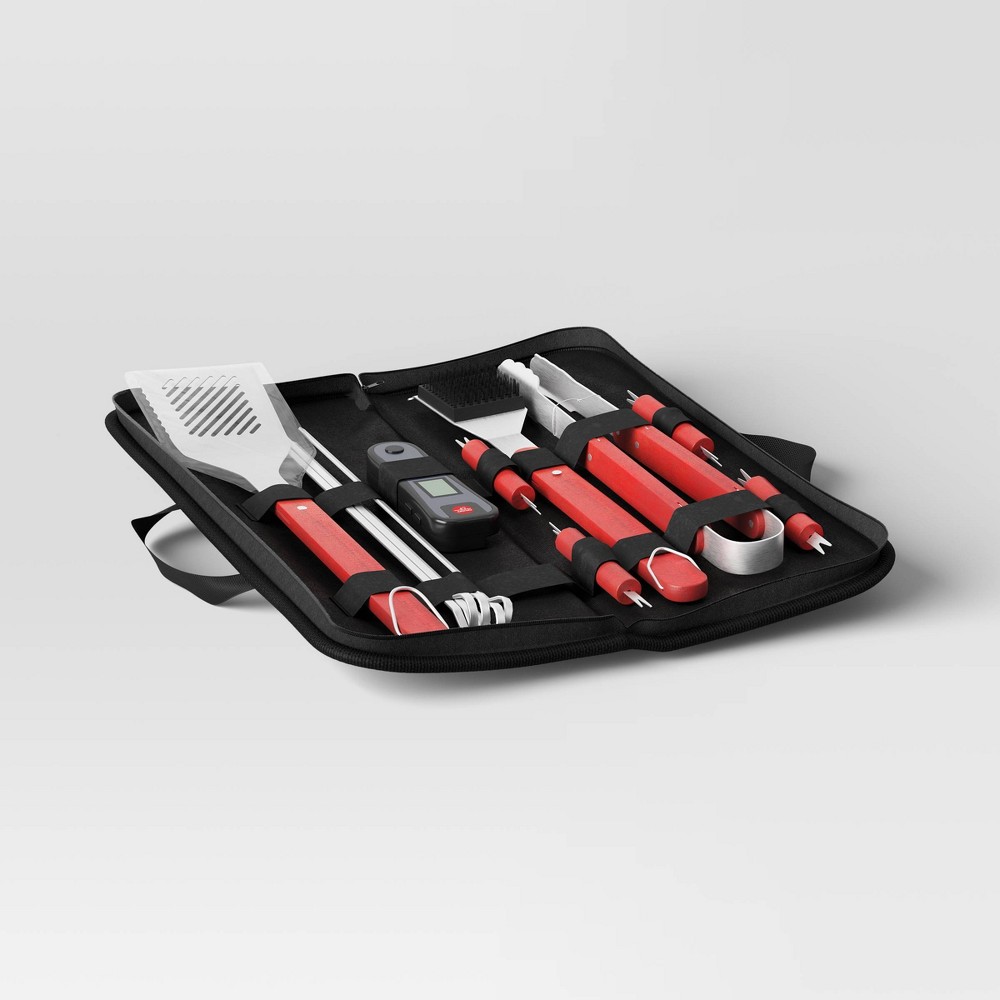 Photos - BBQ Accessory 17pc BBQTool Set with Zipper Case in Black - Room Essentials™