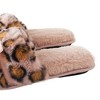 Roxoni Women’s Fuzzy Leopard Print Slippers with Bow – Cozy Plush Indoor House Slides, Soft Memory Foam, Non-Slip Sole Pink X - 4 of 4