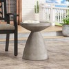 Maggift Patio End Tables Accent Side End Table for Outdoor and Indoor, Garden, Backyard Use, Special Design, Gray, 18"*18"*20.25" - 3 of 4