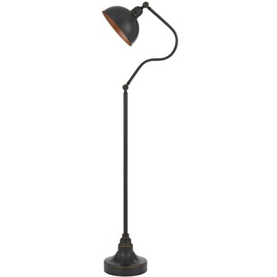 60 in. Antique Brass Adjustable Arc Floor Lamp with Half Dome Shade