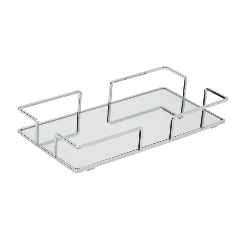 Modern Rectangular Design Mirror Vanity Bathroom Tray Silver - Home Details, 4 of 7