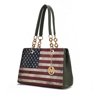MKF Collection Nevaeh Vegan Leather patriotic pattern Women’s Shoulder Bag by Mia K - 1 of 4