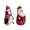 Transpac Ceramic Santa and Penguin Salt and Pepper Shaker Set Christmas Tabletop Decor Multicolor Hand Wash Gift - 2 of 3