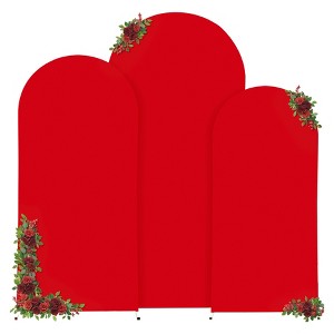 3-Piece Set Polyester + Spandex Wedding Arch Fabric Set 6Ft + 6.6Ft + 7.2Ft Background Frame Zipper Fabric Set - 1 of 4