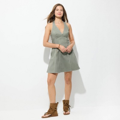 Женские платья Wild Fable Women's Sleeveless Twill Mini Dress - Wild Fable™ Green XL — фото 3