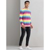 Lars Amadeus Men's Long Sleeve Rainbow Crew Neck Stripes Sweatshirt - 2 of 4