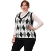 Agnes Orinda Women's Plus Size Cable Knit Sleeveless Pullover Sweater Vest - 3 of 4