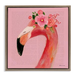 Stupell Industries Floral Flamingo Pink Portrait, 18" x 18" - 1 of 4