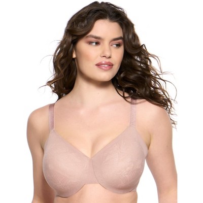 Felina | Jessamine Unlined Side Smoothing Minimizer Bra | 32C - 44H | Back  & Side Smoothing Lace (Rose Tan, 36DDD)