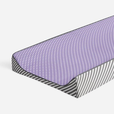 Bacati - Love Gray/Lilac Pin Dots Changing Pad Cover