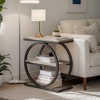 Hommoo 3-Tier Industrial End Table with Black Metal Frame - 2 of 4