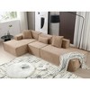 129.5'' Terrycloth L-Shaped Modular Sofa, Italian Minimalist Tofu Block Design, Left-Hand Facing, Free Installation with 2 Pillows - 3 of 4