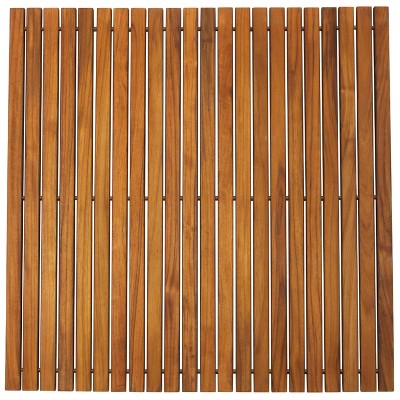 Nordic Teak  30" x 30" Shower and Bath String Mat with Rubber Footing