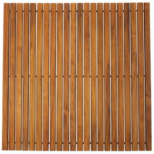 Nordic Teak  30" x 30" Shower and Bath String Mat with Rubber Footing - 1 of 4