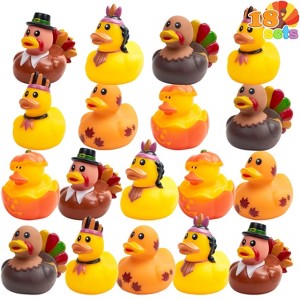 Joyfy 18PCS Thanksgiving Rubber Ducky Bath Toys, Thanksgiving Party Favor Gifts, Fun Rubber Bath Duck Toys for Kids & Toddlers Boys Girls - 1 of 4