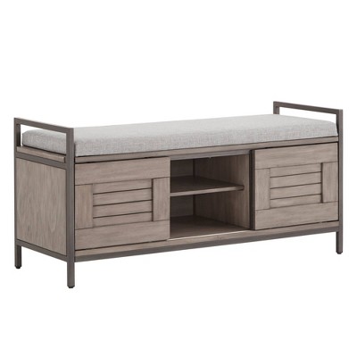 Valeria Storage Bench with Cushion Gray - Inspire Q