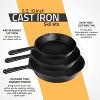 Attop Kitchen Cast iron Skillets 3 Piece Set, Chefs Pan, Pre Seasoned Cast iron Skillets, 6, 8 & 10 Inches Black - 2 of 4