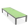 LeisureMod Marlin Patio Sling Chaise Lounge Chair in Grey Aluminum - 3 of 4