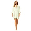 Women's Button Front Long Sleeve Tiered Dress Cover Up - 2 of 4