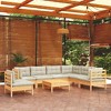 vidaXL Patio Lounge Set in Solid Pinewood with Cream Cushions – Modular Outdoor Garden Set – Comfortably Seats Seven – Customizable Configurations - 2 of 4