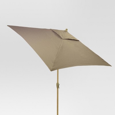 6.5' Square Umbrella - Taupe - Light Wood Finish - Threshold™