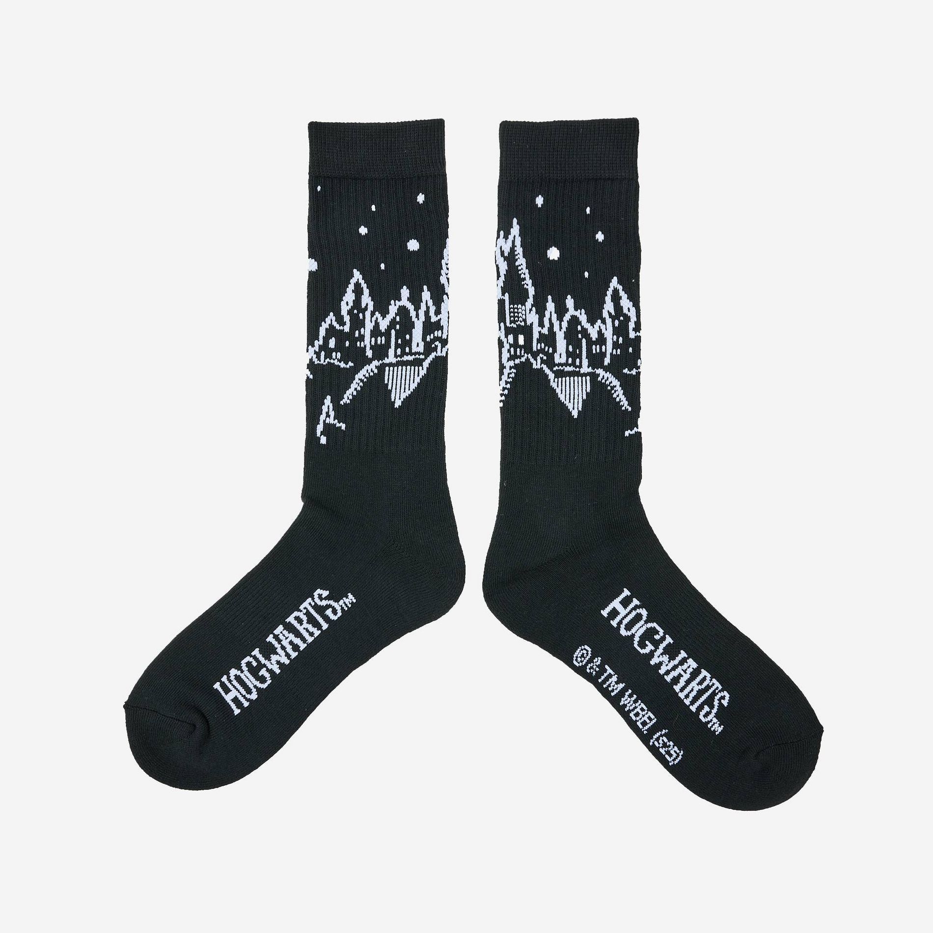 Men's Harry Potter Hogwarts Crew Socks - Black 6-12
