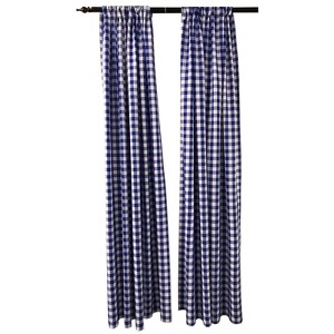 Slickblue Checkered Backdrop Curtains – 2 Panels, 58"x96", Yarn Dyed Gingham Fabric with Rod Pocket, 9 Color Options - 1 of 3