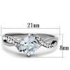 Slickblue Women's Stainless Steel Pave Ring with 6.6mm Square-Cut Clear CZ, Polished Silver Finish, size 5–10 - 2 of 4