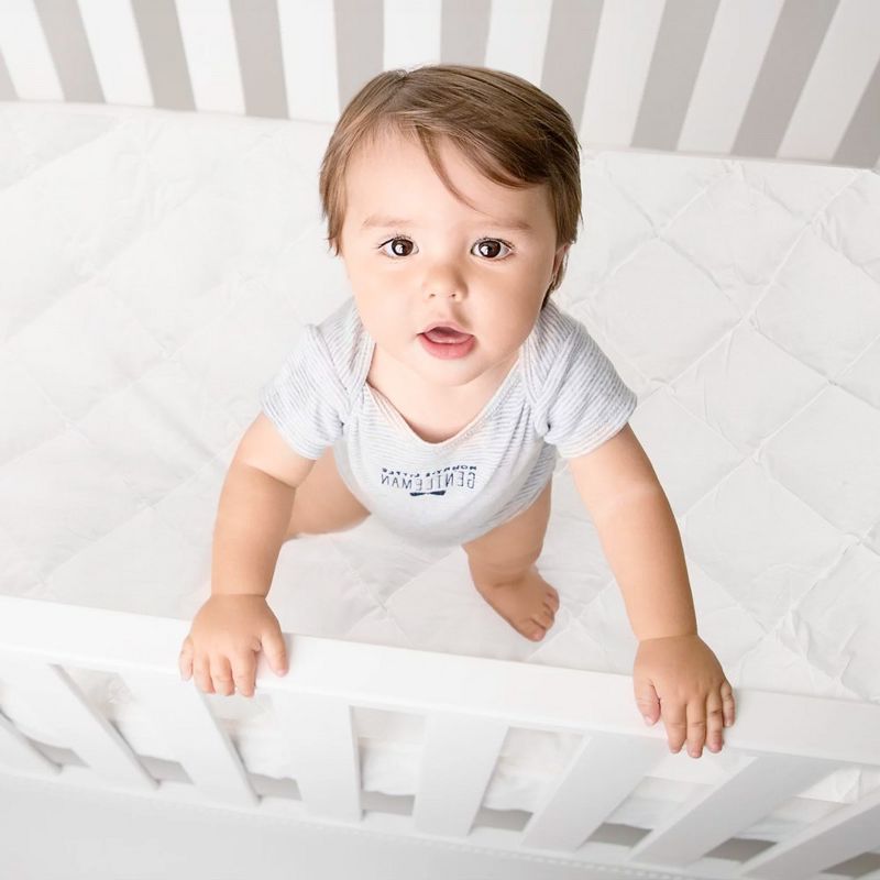 Continental Bedding 100% Cotton Toddler Mattress Pad, Polyester Fill, Standard Size Crib Size 28x52 Inch, 5 of 6