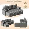 Modern Reversible Sleeper Sectional Sofa W/Pull Out Couch Bed, L-Shaped Upholstered Sofa Couch, Convertible Sofa Bed with Side Pockets - 2 of 4