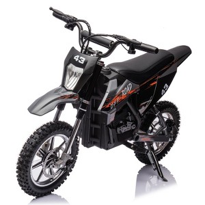 36V Teens Electric Dirt Bike, 15.5MPH Off-Road Motorcycle w/500W Brushed Motor, Disc Brake, LED Light, Leather Seat - 1 of 4