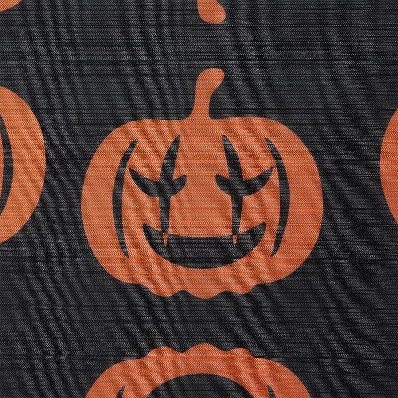 Kate Aurora Halloween Accents Black & Orange Spooky Jack O' Lanterns Fabric Shower Curtain - Standard Size, 3 of 4