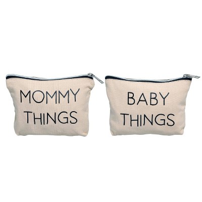Pearhead Mommy and Baby Canvas Travel Pouch Set - 2pk