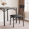 Modern Rustic Square Dining Set, 29.2' L x W 30.1' H Table, 33.7' 18.4' 17' Chairs, 2 Person, Metal & MDF, Easy Assembly, Space-Saving - 4 of 4