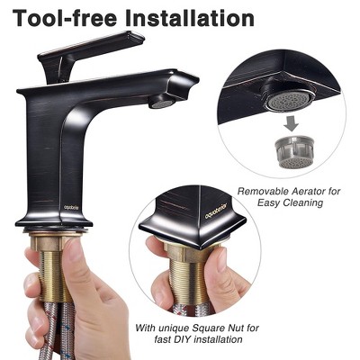 Oil Rubbed Bronze Single-Handle Bathroom Faucet with Brass Body
