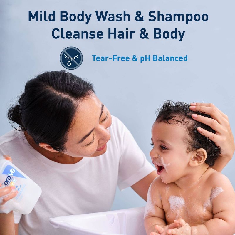CeraVe Baby Gentle Bath Wash and Shampoo Fragrance-Free - 8 fl oz, 3 of 19
