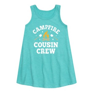 Girls' - Instant Message - Campfire Cousin Crew Graphic Sleeveless Aline Dress - 1 of 4