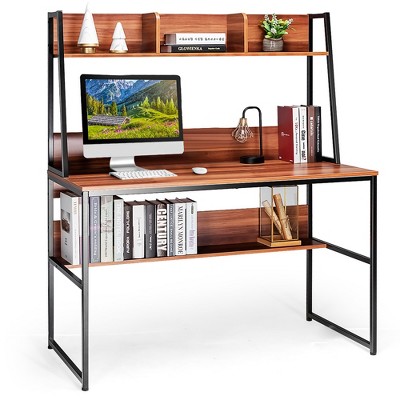 Costway 31.5'' Small Computer Desk Home Office Study Writing Desk With 2  Compartments : Target